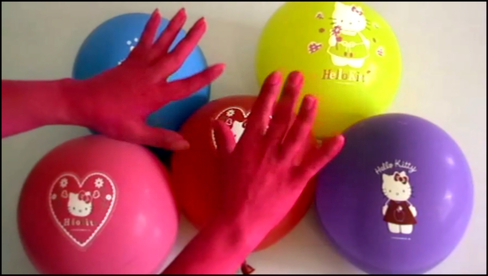 5 воздушных шариков с водой Хеллоу Китти Учим цвета