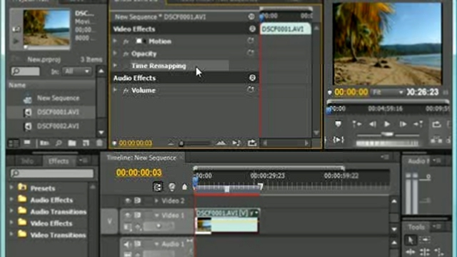 Эффекты в Adobe Premiere, назначаемые по умолчанию  